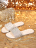 Women Sandals Flat Bottom Fashionable Rhinestone Outside Wear Slipper,Spring Summer Outfits