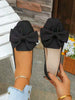 Women's Bow Toe Wide Ballet Flat Shoes, Comfortable Loafers, Elegant Suitable For Spring And Summer Daily Life, Office, Black Wide Shoes