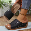 Vacation Essential Wedge Slides | Platform Open Toe Sandals | Perfect For Jeans/Dresses